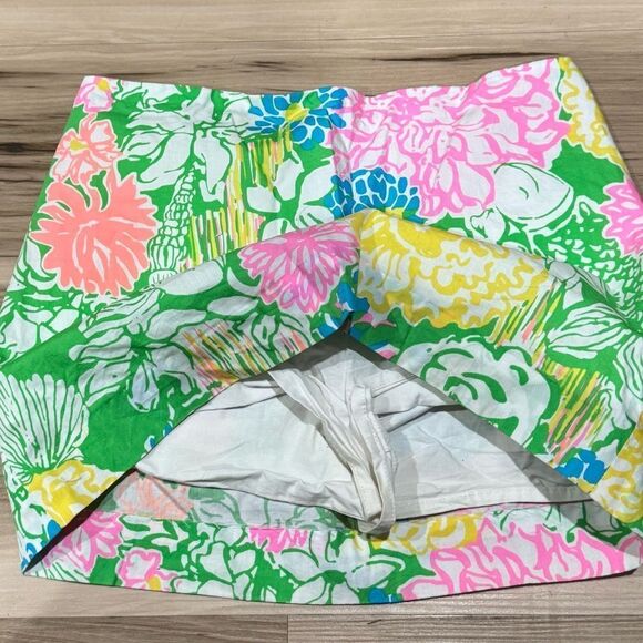 Lilly Pulitzer Hibiscus Stroll Mini Skirt/Skort Tropical Girls 12 - Picture 3 of 4